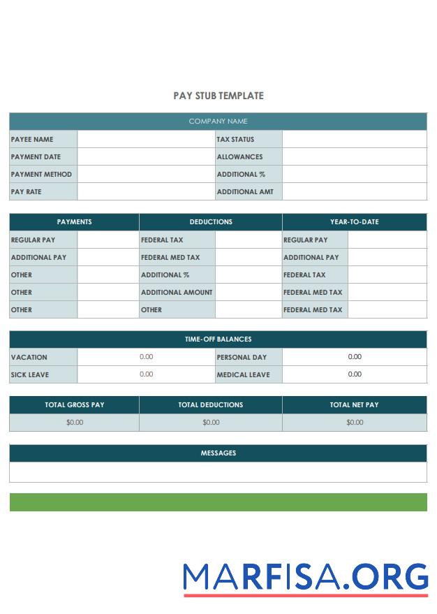 Realistic Company Pay StubTemplate, version 2